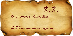 Kutrovácz Klaudia névjegykártya