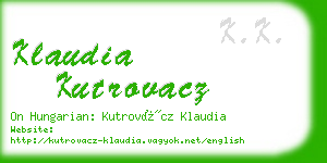 klaudia kutrovacz business card